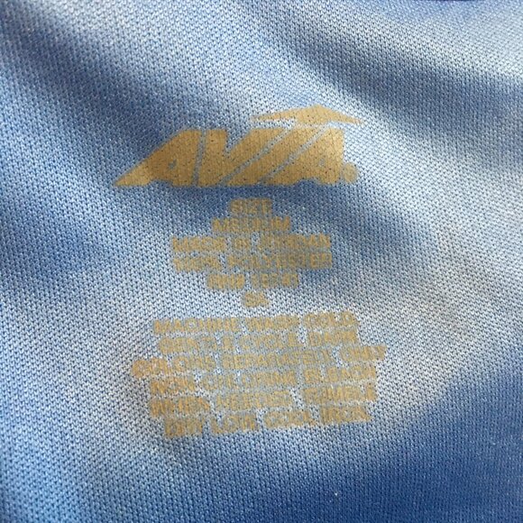 Retro Avia Slinky Sealish Sky Blue V-Neck Workout Tee - Picture 9 of 16